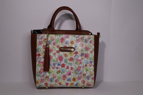 Bolsa Para Dama De Piel Con Flores