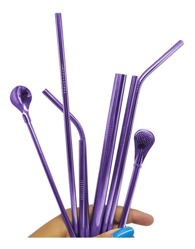 Kit 12 Canudos Inox Coloridos Variados + 2 Escovas Limpeza