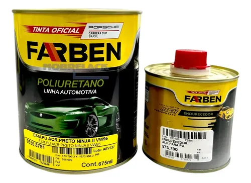 邦楽 Schwarz Stein LICHT THEBEST DUNKELHEIT Tinta Preto Ninja Vw Pu Acrílico Farben 675ml + 225ml | Frete grátis