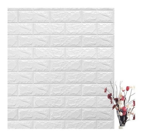 Imagen 8 de 10 de Placa De Pared Autoadhesivo Textura 3d Ladrillo Blanco