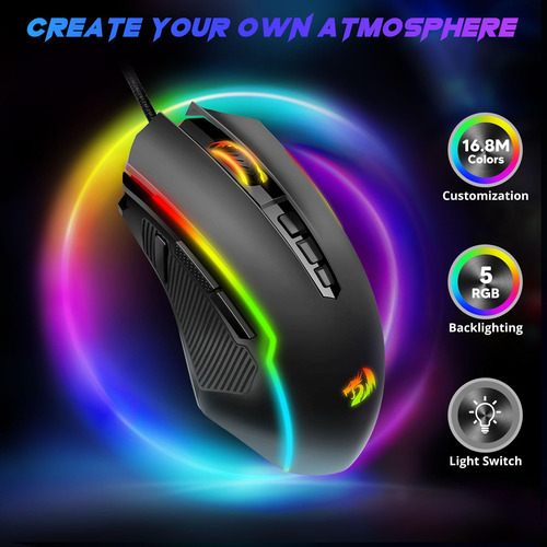 Ratón Para Juegos Redragon M910-k Con Cable Rgb Retroilumina