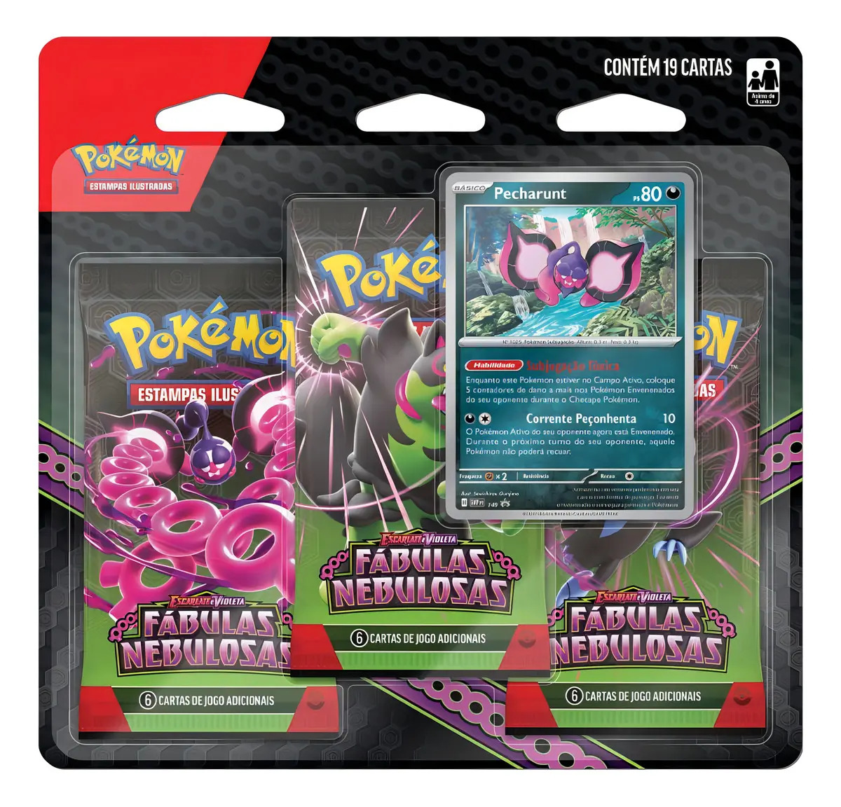 Jogo de cartas colecionáveis Pókemon Pokémon carta Pecharunt de 1 mazo con 19 cartas