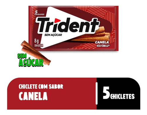 Chiclete Trident Sabor Canela 8g 1 Unidade