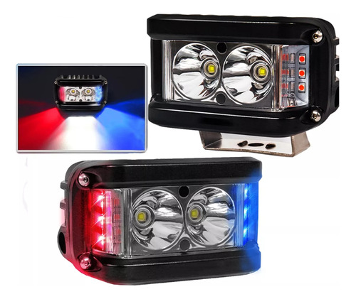 Par De Faros Led De Policía Para Moto Off Road 5000 Lm