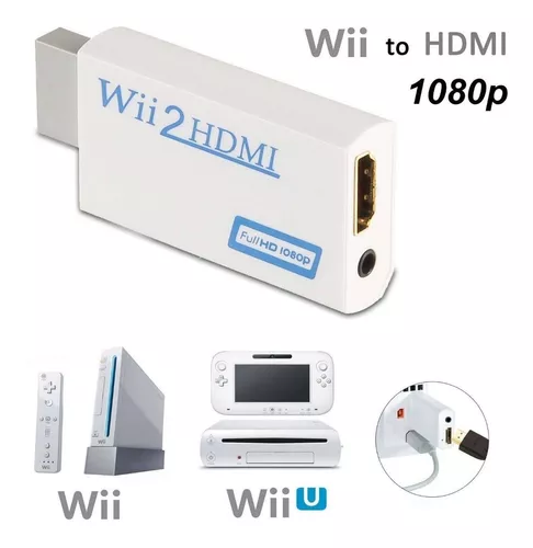 Adaptador Wii Convertidor A Hdmi Audio 3,5 Mm Hd Nintendo