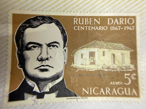 Sello Centenario Ruben Dario 1867-1967 Nicaragua