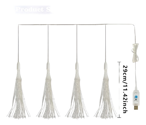 Tira De Led 180 Luces De Fuego Artificial - Marca Genérica Amarillo