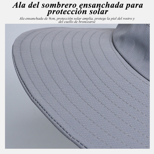 Sombrero Con Ala Ancha Protección Solar Transpirable Unisex
