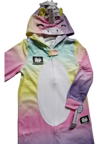 Pijama Térmica Carters De Unicornio Enterizo Disfraz Niña 3t