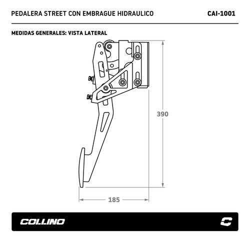 Imagen 6 de 9 de Pedalera Collino Street Colgante Emb Hidrau P Bomba De Freno