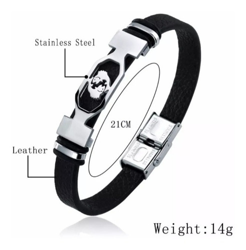 Pulsera Hombre Signo Piscis Cuero Exclusiva