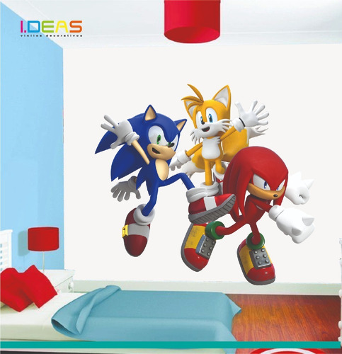 Sonic The Hedgehog Pared Adhesivo-Sonic y Tails Sonic 19 Vinilo Arte Calcomanía Mural