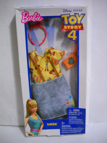 Ropa Para Barbie Toy Story 4 - Top Amarillo / Falda Vaquera (Usado)