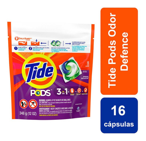 Jabon En Capsulas Tide Pods Sport Odor Defence X 16 Lavados