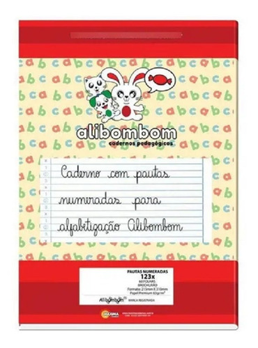 Kit 4 Caderno Brochurão Flexivel C/pauta Alibombom 60 Folhas