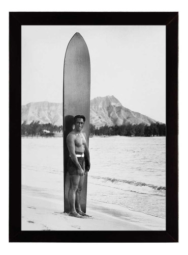 Duke Kahanamoku, Surfing, Surf, Quadro Com Moldura 33x24cm