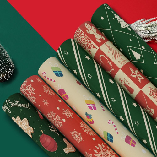 Rollo De Papel Para Envolver Regalos De Navidad 5 Pzas.