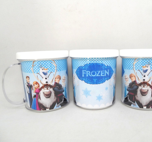 X1 Taza De Acrílico Plástico Personalizada Frozen Ana Y Elsa