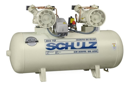 Compressor de ar elétrico Schulz MSV 12/200 monofásica 183L 2hp 220V branco