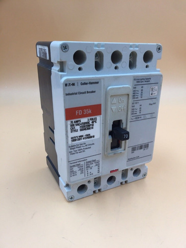 Breaker Fd 3x70amp 600v Eaton