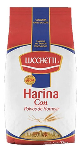 Harina Con Polvos De Hornear Lucchetti 1kg