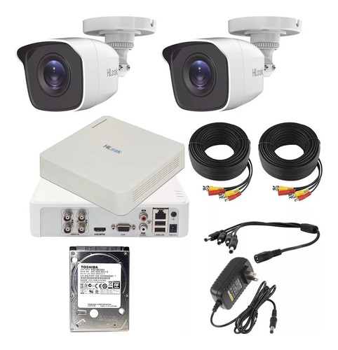 Kit Video Vigilancia 2 Cámaras 720p Cctv 500gb Hikvision