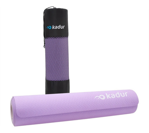 Colchoneta Yoga Mat Pilates 6 Mm Enrollable Fitness Tpe Cke Color Lila