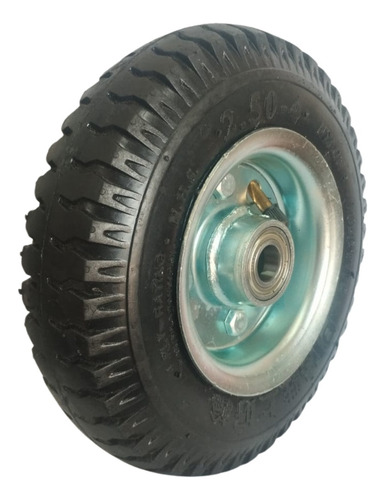 2 Rodas De Borracha Pneumática 250-4 Carga 150kg Eixo 17mm Rodas Preto