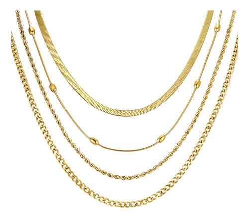 Mealguet Collar De Cadena De Oro De 14 Quilates Para Mujer: