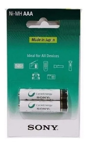 Pila Batería Sony Recargable Aaa X2 Und 1500mah 1.2v Ni-mh