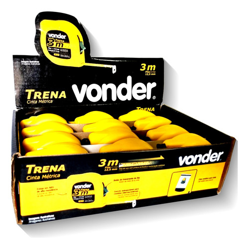 Trena Fita 3 M X 12,5 Mm Em Aço C/ Trava, Ponta Metálica