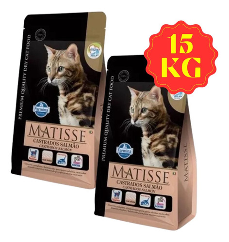 Alimento Matisse Castrado Gato Adulto Salmón  7.5kg Pack X2 