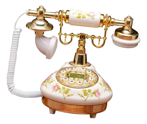 . Teléfono Vintage Con Botón Pulsador, Decoración De