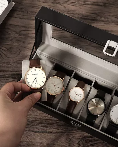 Uten Caja de reloj de 12 compartimentos, caja de reloj con