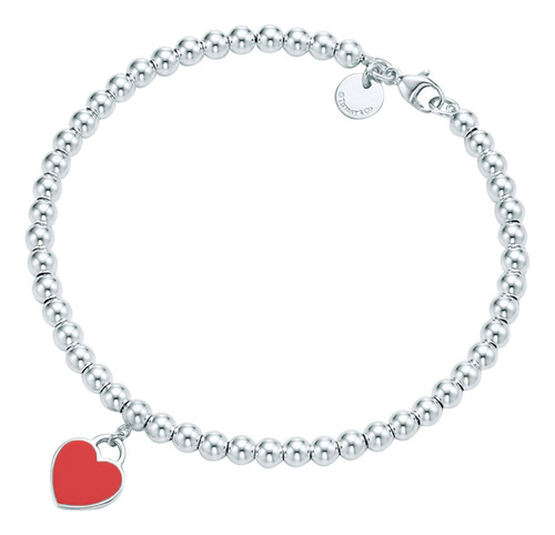 Aa Pulsera Delicada Con Cuentas En Forma De Corazón (bl)