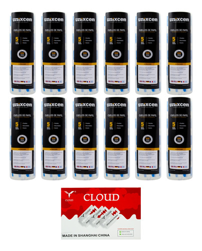 Unixcen Kit Cuello Papel X12 Cloud Hojas Afeitar X100 3c