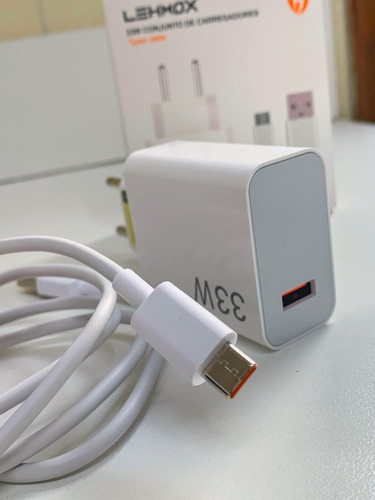Carregador Para Xiaomi 33w Redmi Note 8 9 10 11 Poco M3 X3 Cor Branco