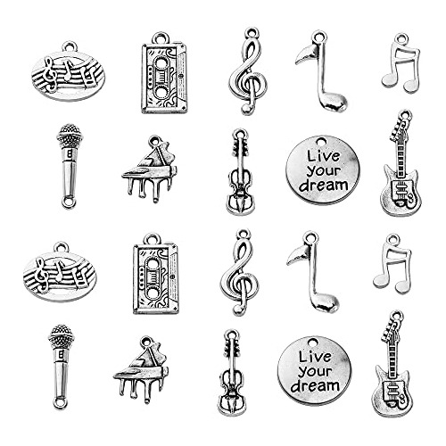 100 Piezas De Dijes De Estilo Musical Instrumentos, Dij...