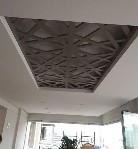 Painel Vazado Divisória 3,0x2,74 Mdf 25mm Cru + Suportes