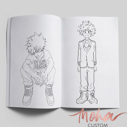Livro Para Colorir Boku No Hero My Heroacademia 100 Desenhos
