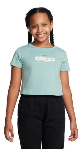 Polera Nike Sportwear Tee Crop Niña Azul