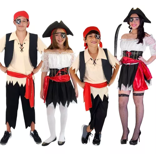 Fantasia de Pirata Adulto Com Bandana de Halloween