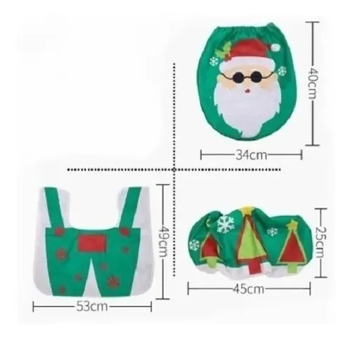 Set Fundas Navidad Baño Decoración Navideña