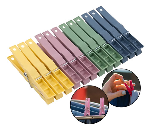 Kit Pregador Roupas Resistente Plástico Oba 12 Un Sanremo