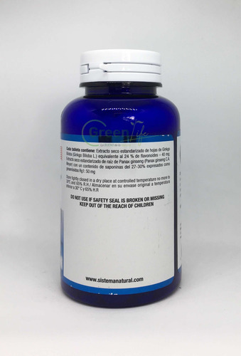Panax Ginseng Koreano + Ginkgo Biloba X60tab Natural Systems