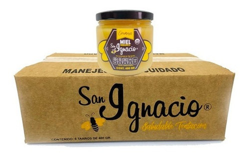 San Ignacio Miel orgánica cremosa mantequilla caja 6 unidades de 400g