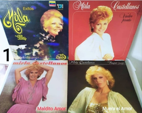 4 Discos De Vinilo Mirla Castellanos, De Colección 