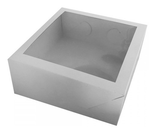 Imagen 2 de 9 de Caja Para Torta Con Visor Mediana 24x24x10 X 10 Unidades
