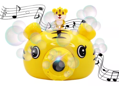 Maquina Cámara De Burbujas Musica Luces Beige Juguete Niños