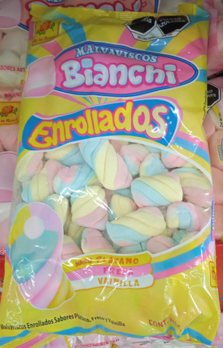 Malvaviscos Enrollados Platano Fresa Vainilla 3.2 Kg Bianchi